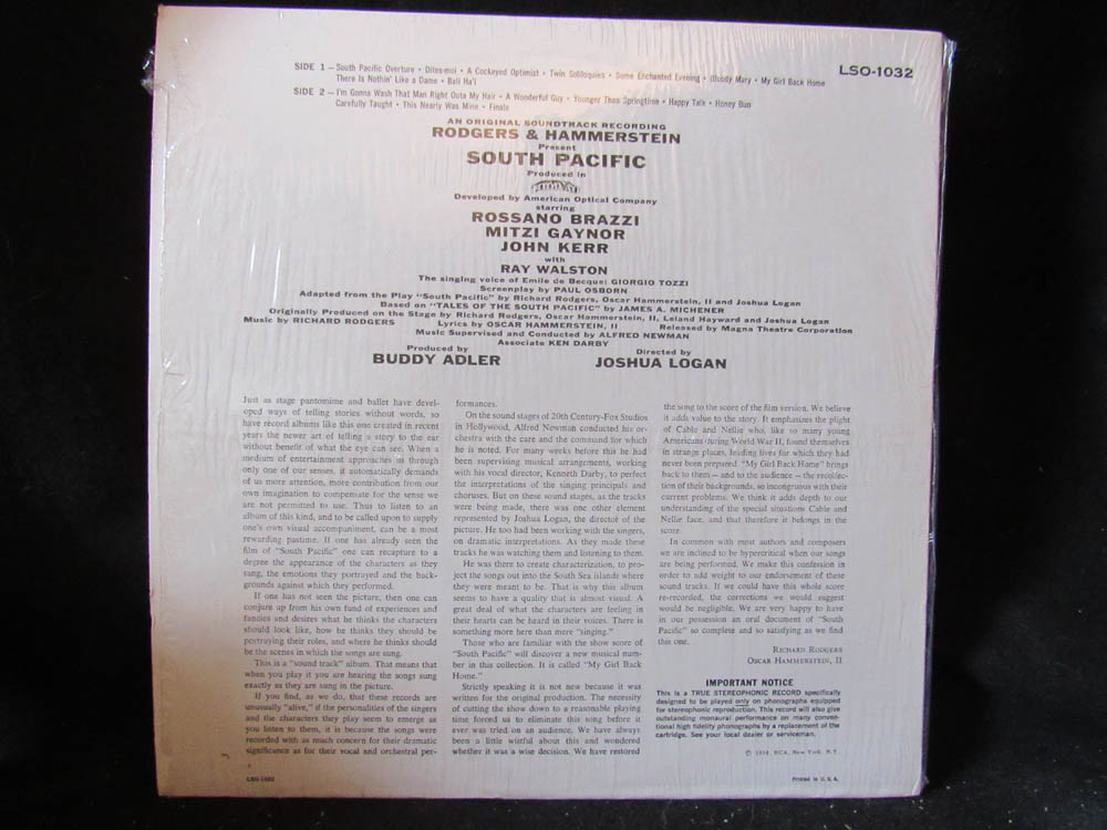Rodgers & Hammerstein - RCA Victor Presents Rodgers & Hammerstein's South Pacific (An Original Soundtrack Recording) - Image 2